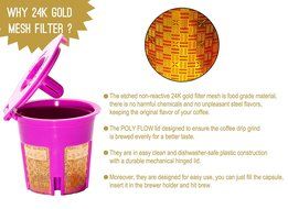 Lebefe 24K Gold Deluxe Reusable K-Cup Filter K-Carafe Filter for Keurig 1.0 and Keuring 2.0 K-Cup K-Carafe Replacement... N3