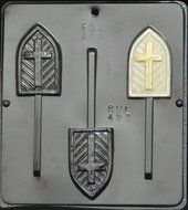 Cross on Window Lollipop Chocolate Candy Mold Religious 423