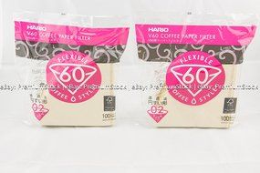 HARIO V60 02 Natural Filter Paper 100 Count 2 Packs (Total of 200 Sheets) Value Gift Set and Colombian Coffee N3