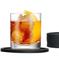 Fu Store Rubber Silicone Drink Coasters (Set of 2 Pieces), Black N7