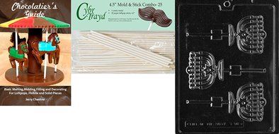 Cybrtrayd R058 Menorah Lolly Chocolate Candy Mold with Exclusive Cybrtrayd Copyrighted Chocolate Molding Instructions... N6