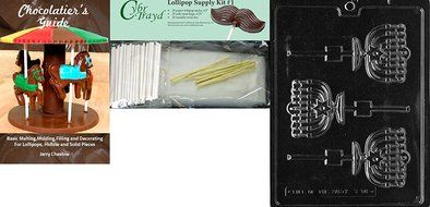 Cybrtrayd R058 Menorah Lolly Chocolate Candy Mold with Exclusive Cybrtrayd Copyrighted Chocolate Molding Instructions... N7