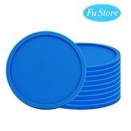 Fu Store Rubber Silicone Drink Coasters (Set of 2 Pieces), Black N13