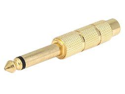 Monoprice Metal 6.35mm (1/4 Inch) Mono Plug to 6.35mm (1/4 Inch) Mono Jack Adaptor - Gold Plated N2