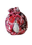 Teapot Cozy with Pink and Red Flowers on burgundy for a 5-8 cup teapot #310 N4