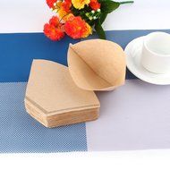 200Pcs Unbleached Coffee Filter Papers Cones Cups Brewer Espresso Strainer Dripper Natural Brown N6