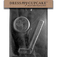 Dress My Cupcake Chocolate Candy Mold, Hockey Stick and Puck