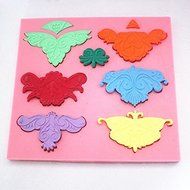 Longzang Decorative Decoration Pattern Art Deco Silicone Mold Sugar Craft DIY Gumpaste Cake Decorating Clay Pink