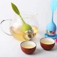 Olens Set of 4 Silicone Handle Stainless Steel Strainer Drip Tray Included - Loose Tea Steeper Filter (Set of... N7