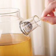 Glass Water Pot BPA with Bamboo Cap Stainless Steel Glass Kettle Water Tumbler Tea Bottle N4