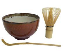 Tea Ceremony Bowl and Chasen Tea Whisk Set #C3A510