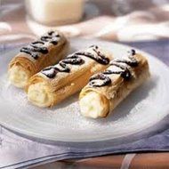 4 Cannoli Dessert Tube Forms Pastry Dessert Set Plated Steel 4509 N2