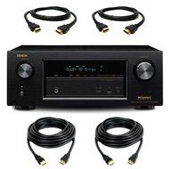 Denon AVR-X2100W 7.2 Channel Full 4K Ultra HD A/V Receiver with Bluetooth and Wi-Fi with a Pair of 10ft and HDMI...