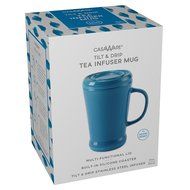 casaWare Tilt and Drip Tea Infuser Ceramic Mug, 14-Ounce (Matcha Green) N10