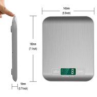 Bengoo Digital Food Scale Kitchen Scale Slim Stainless Multifunction Scale with LCD Display and Tare Function-Silver N5