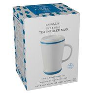casaWare Tilt and Drip Tea Infuser Ceramic Mug, 14-Ounce (Matcha Green) N13