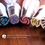 Cake Flower Tip, Homitt 7 PCS Pastry Tools Decorating Tips, Stainless Steel Icing Piping Nozzles,for Making Cakes... N7