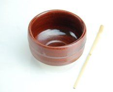 Red Raku Japanese Ceremony Tea Bowl | Ryu Mei |#84618062 | Red | 16oz | Matcha Green Tea Powder | Chawan | Minoyaki... N4