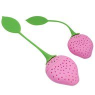 2pcs Cute Strawberry Silicone Tea Leaf Strainers Herbal Spice Infusers Filters N2