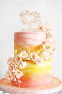 LOVENJOY with Gift Box Mr and Mrs Wedding Engagement Cake Topper Tree Rustic Wood (5.5-inch) N2