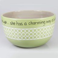 My Soul's Window 4930 Mixing Bowls with Saying, 9-1/2 and 8-1/4-Inch, Green, Set of 2 N2