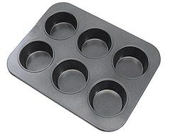 CybrTrayd R&amp;M Giant 6 Cup Non-Stick Muffin Pan, Dark Grey