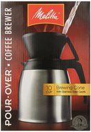 Melitta Coffee Maker, 10 Cup Pour- Over Brewer with Stainless Thermal Carafe