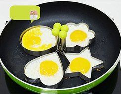 Fu's store(TM) DIY Fried Eggs Moulds Making Eggs Mould Food Grade 304 Stainless Steel Kitchen Cooker 6 Shapes... N5