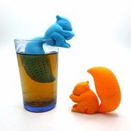 Honice Squirrel Tea Infuser Strainer Creative Cartoon Food Grade Silicone Cute Animal Tea Filter Bags Teaspoon... N3