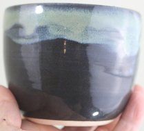 Chawan or Matcha Tea Bowl, Ceramic Bowls, Pottery Handmade in Vermont (Mixed Blue) N9