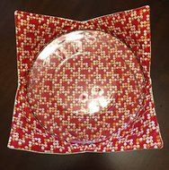 Simple Red Floral,handmade, Hot Cold Plate Cozy,Microwave Plate Cozie,Fabric Trivet,Hot pad,Pot Holder,Cotton... N2