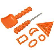 Bundle 9 Piece Pumpkin Carving Kit Tool Set Halloween Party Stencils Cutter Scooper and 1 LED Strobe Light N3