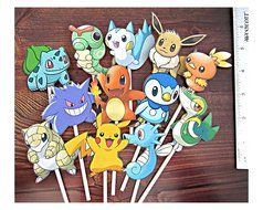 12- POKEMON Cupcake and Cake Toppers Birthday Party Supplies Xmas Gift N2