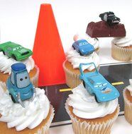 CARS Radiator Springs City Scape 20 Piece Birthday CUPCAkE Topper Set Featuring 12 Random Cars Figures and Radiator... N8