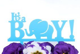 LOVENJOY Gift Box Pack It&#039;s A Boy Gender Reveal Baby Shower Cake Topper (5.5-inch, Blue) N8