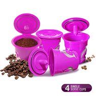 FROZ-CUP 2.0 - 4 Refillable/Reusable K Cups for Keurig 2.0 - K200, K300, K400, K500 Series and all 1.0 Brewers... N5