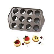 Startony Non Stick Muffin Cupcake Molds 12 Cups Baking Pan Loose Base Tray Dessert Pan Round N12