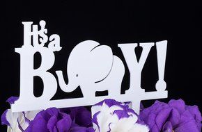 LOVENJOY Gift Box Pack It&#039;s A Boy Gender Reveal Baby Shower Cake Topper (5.5-inch, Blue) N10