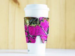 Pink Camo Cup Cozy - Pink Camo Insulated Coffee Cozy - Reusable Coffee Sleeve