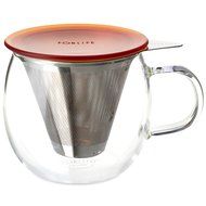 FORLIFE Lucidity Glass Brew-in-Cup with Stainless Infuser and Lid, 12-Ounce/355ml, Teal N18