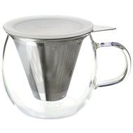 FORLIFE Lucidity Glass Brew-in-Cup with Stainless Infuser and Lid, 12-Ounce/355ml, Teal N19