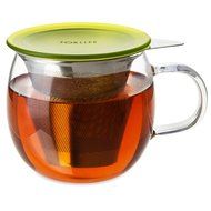 FORLIFE Lucidity Glass Brew-in-Cup with Stainless Infuser and Lid, 12-Ounce/355ml, Teal N20
