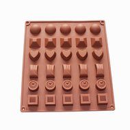 X-Haibei Chocolate Cube Mould Heart Rectangle Dome Candy MINI Cookies Jello Silicone Mold