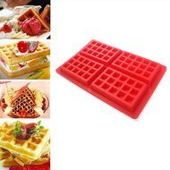 Q-life Waffles Chocolate Biscuit Mold Safety 4-cavity Waffles Cake Chocolate Pan Silicone Mold Baking Mould Kitchen... N5
