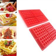 Q-life Waffles Chocolate Biscuit Mold Safety 4-cavity Waffles Cake Chocolate Pan Silicone Mold Baking Mould Kitchen... N6