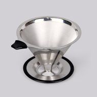 Pour over Coffee Filter Cone Coffee Dripper Stainless Steel Paperless Reusable Coffee Filter w/ Stand Double Mesh... N6