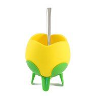 Mateo Flor - Silicone Yerba Mate Gourd with Bombilla (Purple) N9