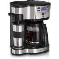 Two Way Brewer Single Serve and 12 cup Coffee Maker w/ Thermal Travel Mug Bundle N3