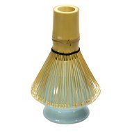 KENKO - Matcha Whisk (Chasen) + Whisk Stand - GREEN - Ceramic Holder for Bamboo Matcha Chasen - Best Japanese... N8