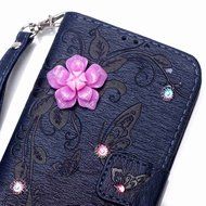 iPhone 7 Case, iPhone 7 Wallet Case,PHEZEN Beauty Luxury Handmade Rose Flower Butterfly Bling Diamond PU Leather... N14